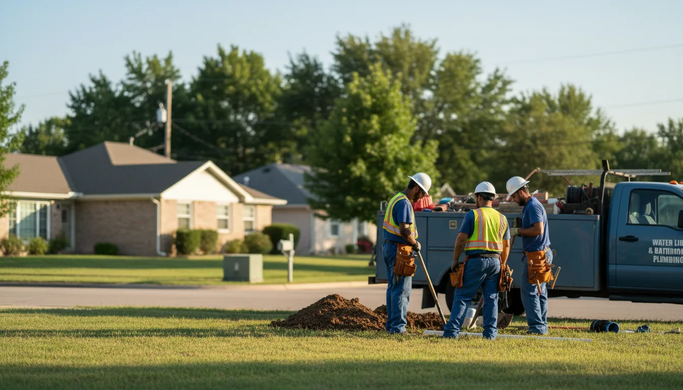 Residential water line and bathroom plumbing service in Goldthwaite, TX